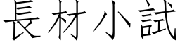 長材小試 (仿宋矢量字库)