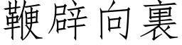 鞭辟向裏 (仿宋矢量字库)