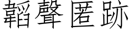 韜声匿跡 (仿宋矢量字库)