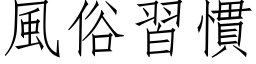 風俗習慣 (仿宋矢量字库)