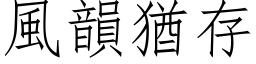 風韻猶存 (仿宋矢量字库)