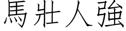 马壮人强 (仿宋矢量字库)