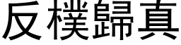 反樸歸真 (黑体矢量字库)