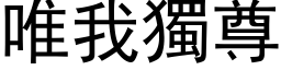 唯我獨尊 (黑体矢量字库)