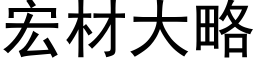 宏材大略 (黑体矢量字库)