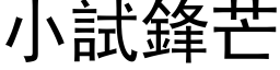 小试锋芒 (黑体矢量字库)