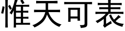 惟天可表 (黑体矢量字库)