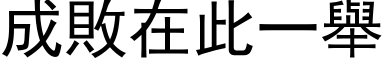 成敗在此一舉 (黑体矢量字库)