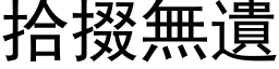 拾掇無遺 (黑体矢量字库)