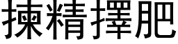 揀精擇肥 (黑体矢量字库)