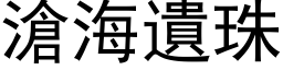 滄海遺珠 (黑体矢量字库)