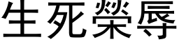 生死荣辱 (黑体矢量字库)