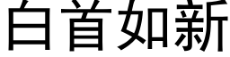 白首如新 (黑体矢量字库)