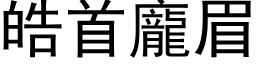 皓首庞眉 (黑体矢量字库)