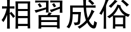 相习成俗 (黑体矢量字库)