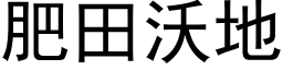 肥田沃地 (黑体矢量字库)