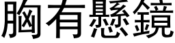 胸有悬镜 (黑体矢量字库)