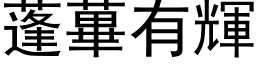 蓬蓽有輝 (黑体矢量字库)