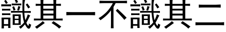 识其一不识其二 (黑体矢量字库)