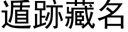 遁跡藏名 (黑体矢量字库)