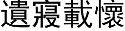 遺寢載懷 (黑体矢量字库)