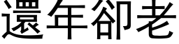 还年却老 (黑体矢量字库)