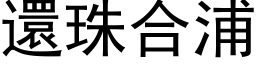 還珠合浦 (黑体矢量字库)