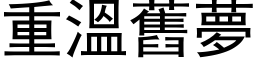 重溫舊夢 (黑体矢量字库)