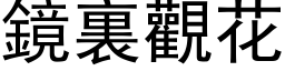 鏡裏觀花 (黑体矢量字库)