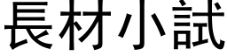 長材小試 (黑体矢量字库)