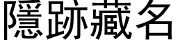 隱跡藏名 (黑体矢量字库)