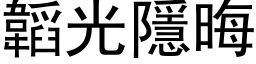 韜光隱晦 (黑体矢量字库)