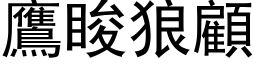 鷹睃狼顧 (黑体矢量字库)