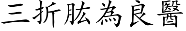 三折肱为良医 (楷体矢量字库)