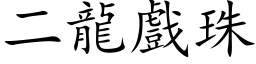 二龙戏珠 (楷体矢量字库)