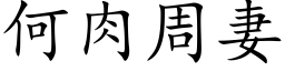 何肉周妻 (楷体矢量字库)