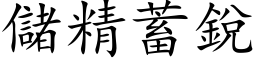 储精蓄锐 (楷体矢量字库)