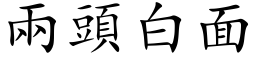 兩頭白面 (楷体矢量字库)