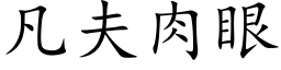 凡夫肉眼 (楷体矢量字库)