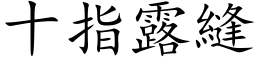 十指露缝 (楷体矢量字库)