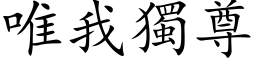 唯我独尊 (楷体矢量字库)