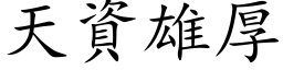 天資雄厚 (楷体矢量字库)