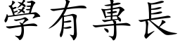 學有專長 (楷体矢量字库)