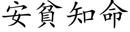 安貧知命 (楷体矢量字库)