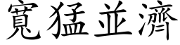 寬猛並濟 (楷体矢量字库)