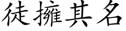 徒擁其名 (楷体矢量字库)