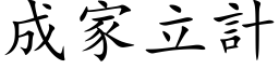 成家立計 (楷体矢量字库)