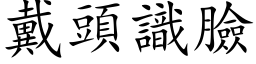 戴頭識臉 (楷体矢量字库)