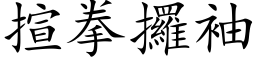 揎拳攞袖 (楷体矢量字库)