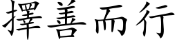 擇善而行 (楷体矢量字库)